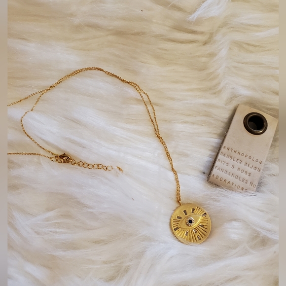 Anthropologie Spirit Eye Coin Pendant Necklace - Picture 8 of 11